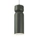 Justice Designs - CER-6510-PWGN-ABRS-WTCD - One Light Pendant - Radiance - Pewter Green