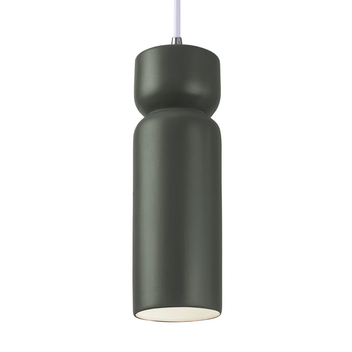 Justice Designs - CER-6510-PWGN-CROM-WTCD - One Light Pendant - Radiance - Pewter Green