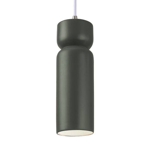 Justice Designs - CER-6510-PWGN-NCKL-WTCD - One Light Pendant - Radiance - Pewter Green