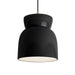 Justice Designs - CER-6515-BLK-ABRS-BKCD - One Light Pendant - Radiance - Gloss Black