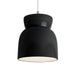 Justice Designs - CER-6515-BLK-ABRS-WTCD - One Light Pendant - Radiance - Gloss Black