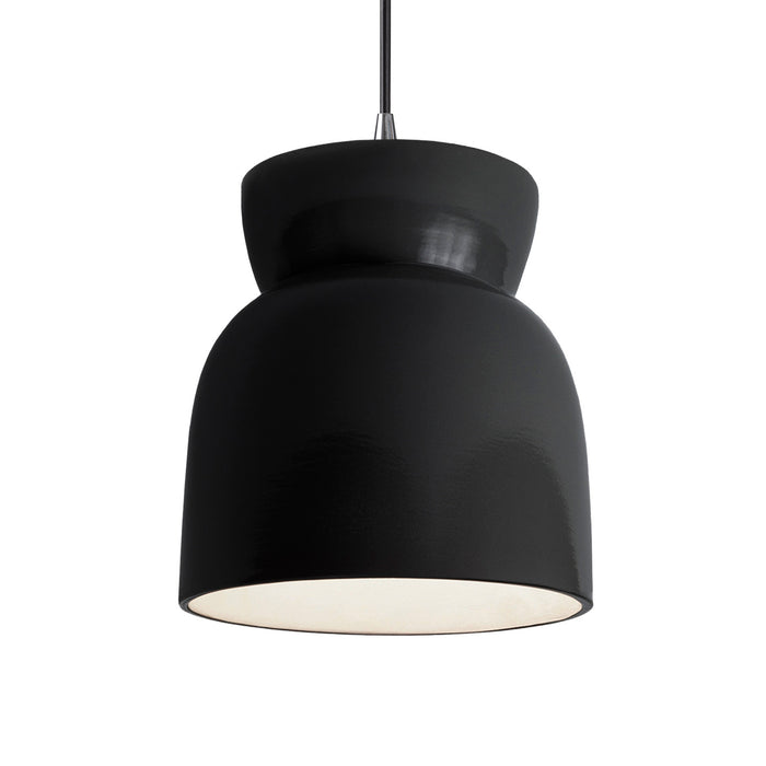 Justice Designs - CER-6515-BLK-CROM-BKCD - One Light Pendant - Radiance - Gloss Black