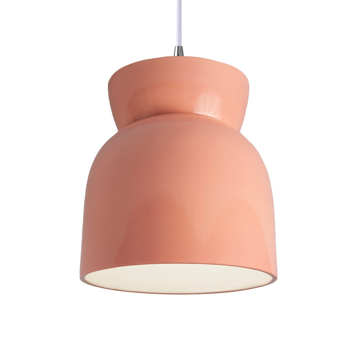 Justice Designs - CER-6515-BSH-CROM-WTCD - One Light Pendant - Radiance - Gloss Blush