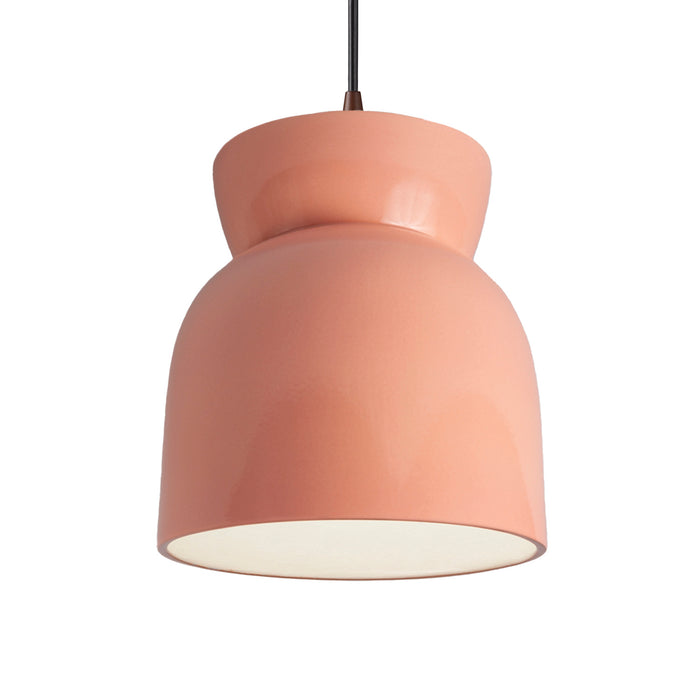 Justice Designs - CER-6515-BSH-DBRZ-BKCD - One Light Pendant - Radiance - Gloss Blush