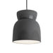 Justice Designs - CER-6515-GRY-CROM-BKCD - One Light Pendant - Radiance - Gloss Grey