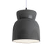 Justice Designs - CER-6515-GRY-MBLK-WTCD - One Light Pendant - Radiance - Gloss Grey