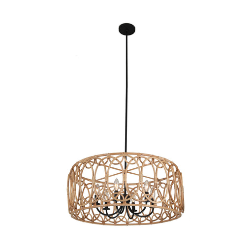 Kalco - 515355MB - Six Light Pendant - Tablas - Matte Black