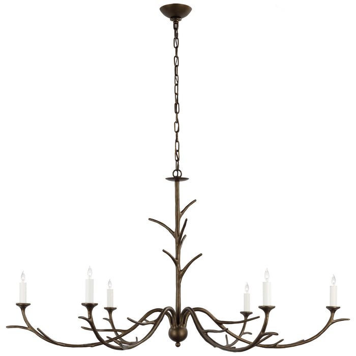 Visual Comfort Signature - JN 5076ABL - Six Light Chandelier - Iberia - Antique Bronze Leaf