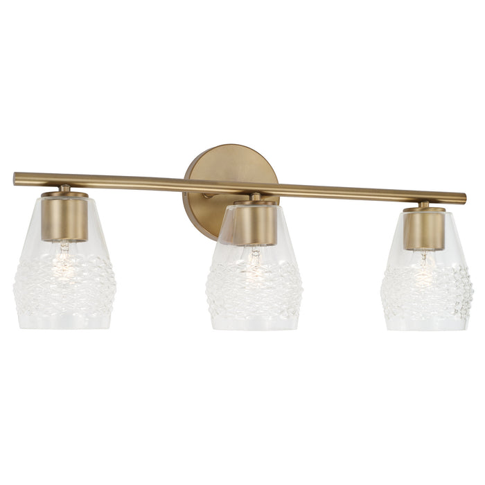 Capital Lighting - 145031AD-524 - Three Light Vanity - Dena - Aged Brass