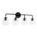 Capital Lighting - 145641KB-530 - Four Light Vanity - Amara - Matte Black with Brass