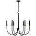 Capital Lighting - 445661KB - Six Light Chandelier - Amara - Matte Black with Brass