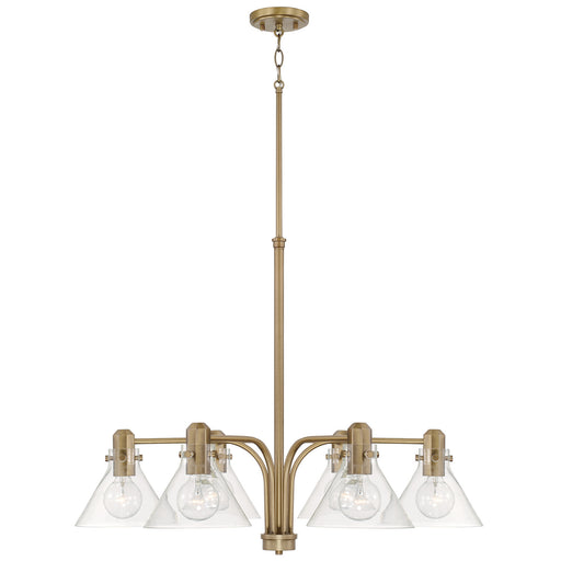 Capital Lighting - 445861AD-528 - Six Light Chandelier - Greer - Aged Brass