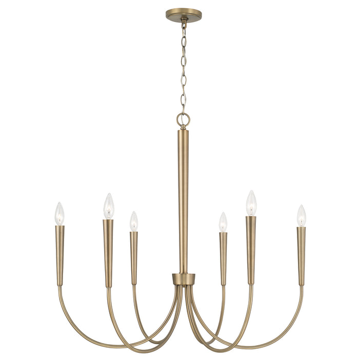 Capital Lighting - 445961AD - Six Light Chandelier - Holden - Aged Brass