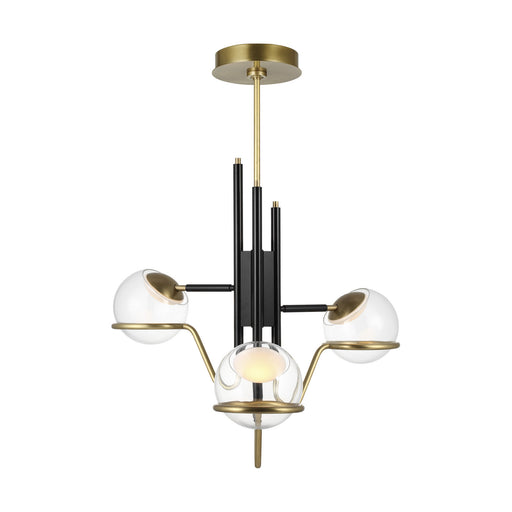 Visual Comfort Modern - 700TDCRBY3BNB-LED927 - LED Pendant - Crosby - Glossy Black/Natural Brass