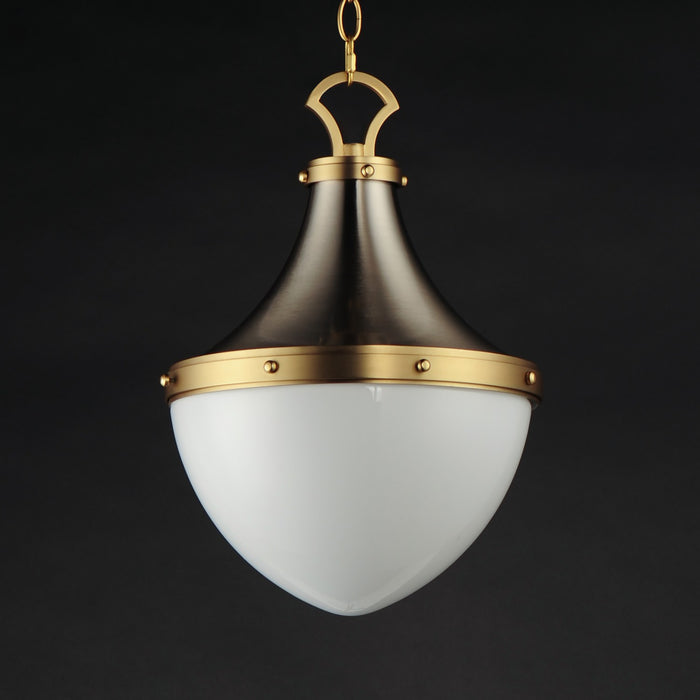 Maxim - 10384WTSNSBR - One Light Pendant - Conrad - Satin Nickel / Satin Brass