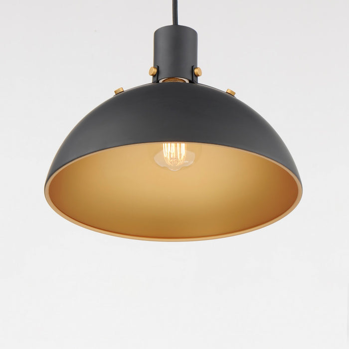 Maxim - 12042ABBK - One Light Pendant - Dawn - Antique Brass / Black