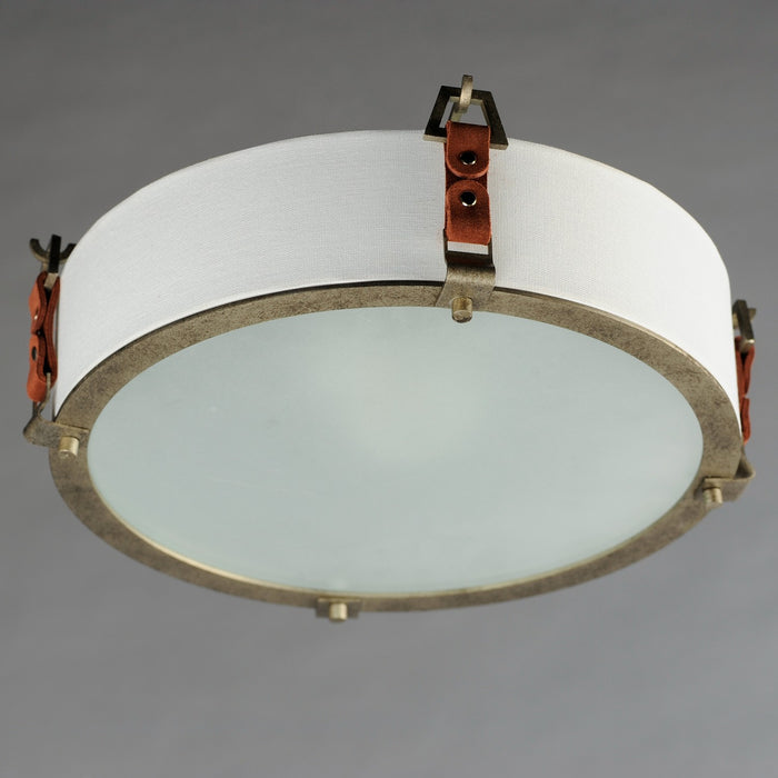 Maxim - 16130FTWZBSD - Three Light Flush Mount - Sausalito - Weathered Zinc / Brown Suede