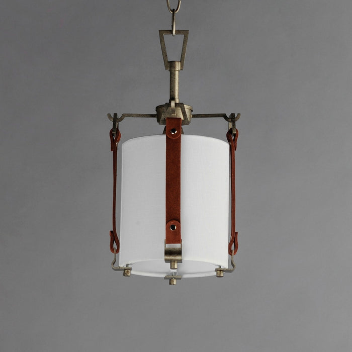 Maxim - 16132FTWZBSD - One Light Pendant - Sausalito - Weathered Zinc / Brown Suede