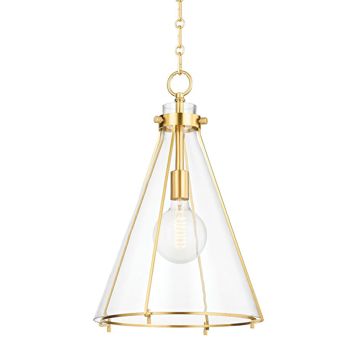 Hudson Valley - 7304-AGB - One Light Pendant - Eldridge - Aged Brass