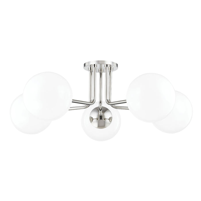 Mitzi - H105605-PN - Five Light Semi Flush Mount - Stella - Polished Nickel