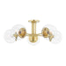 Mitzi - H503605-AGB - Five Light Semi Flush Mount - Meadow - Aged Brass