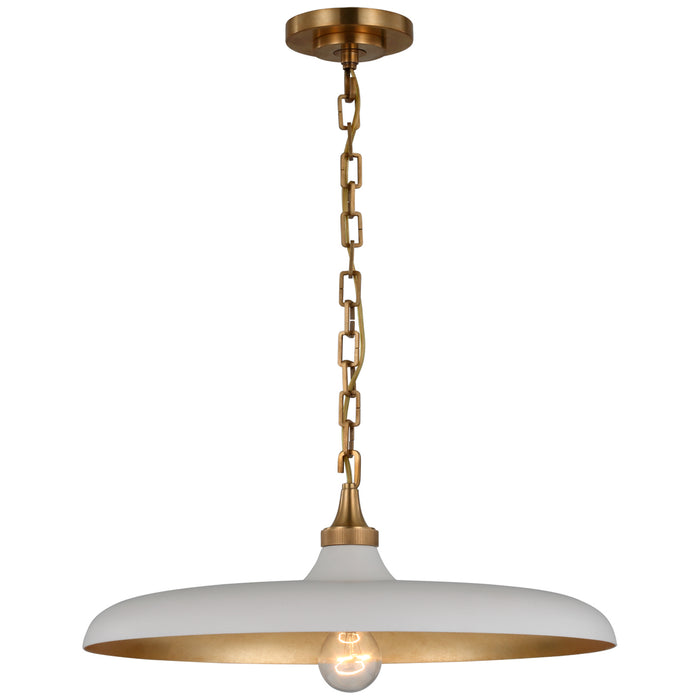 Visual Comfort Signature - TOB 5115HAB-PW - LED Pendant - Piatto - Hand-Rubbed Antique Brass