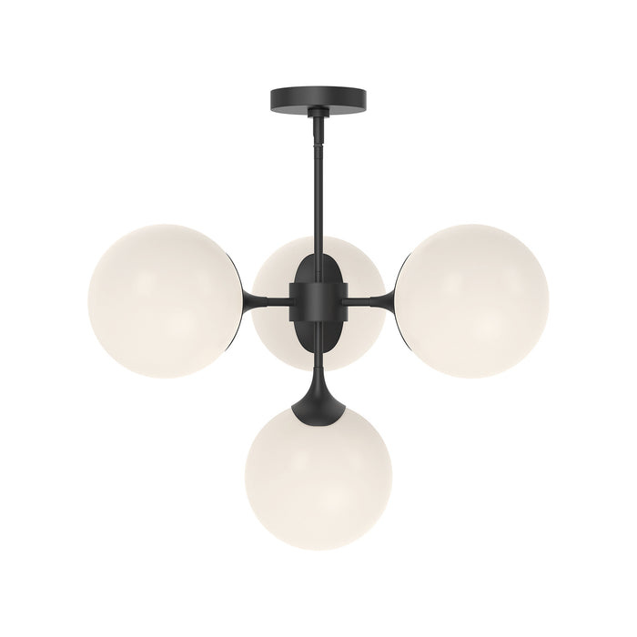 Alora - CH505426MBOP - Four Light Chandelier - Nouveau - Matte Black/Opal Matte Glass