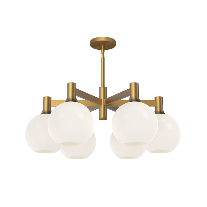 Alora - CH506230AGOP - Six Light Chandelier - Castilla - Aged Gold/Opal Matte Glass