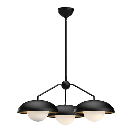 Alora - CH522328MBOP - Three Light Chandelier - Rubio - Matte Black/Opal Matte Glass