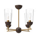 Alora - CH542324AGWT - Four Light Chandelier - Emil - Aged Gold/Walnut