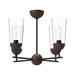 Alora - CH542324MBWT - Four Light Chandelier - Emil - Matte Black/Walnut