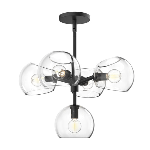 Alora - CH548518MBCL - Five Light Chandelier - Willow - Clear Glass/Matte Black