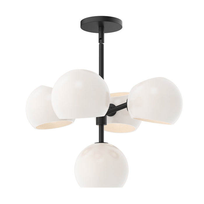 Alora - CH548518MBOP - Five Light Chandelier - Willow - Matte Black/Opal Matte Glass