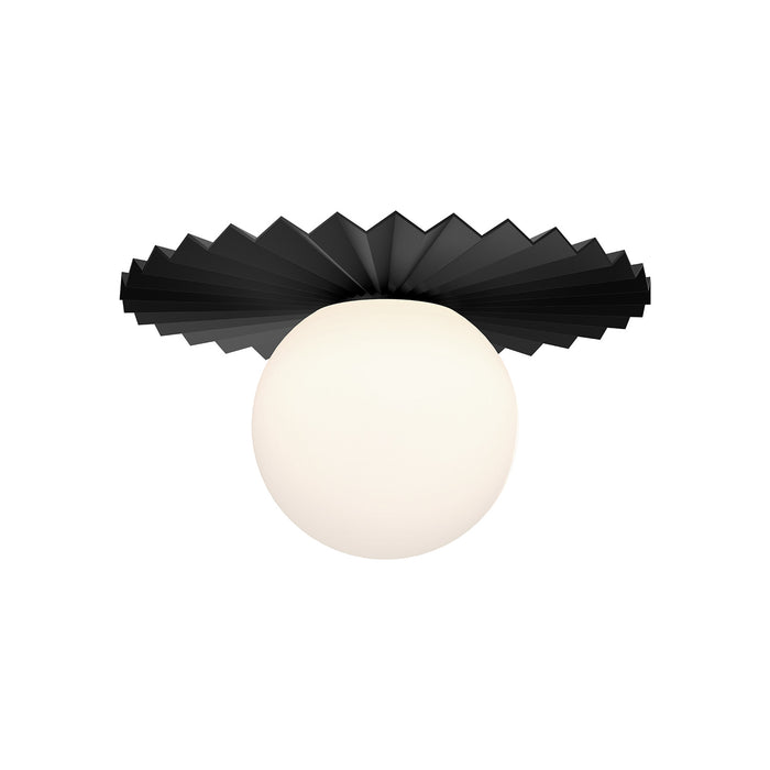 Alora - FM501212MBOP - One Light Flush Mount - Plume - Matte Black/Opal Matte Glass