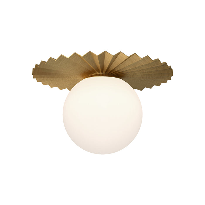 Alora - FM501214BGOP - One Light Flush Mount - Plume - Brushed Gold/Opal Matte Glass