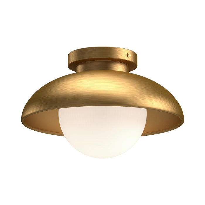 Alora - FM522016AGOP - One Light Flush Mount - Rubio - Aged Gold/Opal Matte Glass