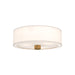 Alora - FM547924AGWL - Three Light Flush Mount - Theo - Aged Gold/White Linen