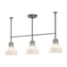 Alora - LP540334BNGO - Three Light Linear Pendant - Westlake - Brushed Nickel/Glossy Opal Glass