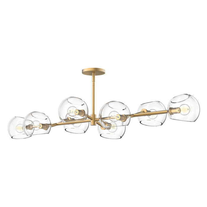 Alora - LP548848BGCL - Eight Light Linear Pendant - Willow - Brushed Gold/Clear Glass