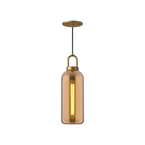 Alora - PD401505AGCP - One Light Pendant - Soji - Aged Gold/Copper Glass