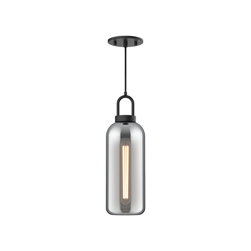 Alora - PD401505MBSM - One Light Pendant - Soji - Matte Black/Smoked Solid Glass