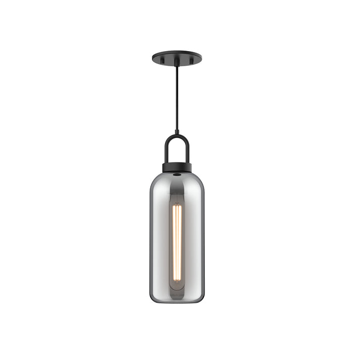 Alora - PD401505MBSM - One Light Pendant - Soji - Matte Black/Smoked Solid Glass