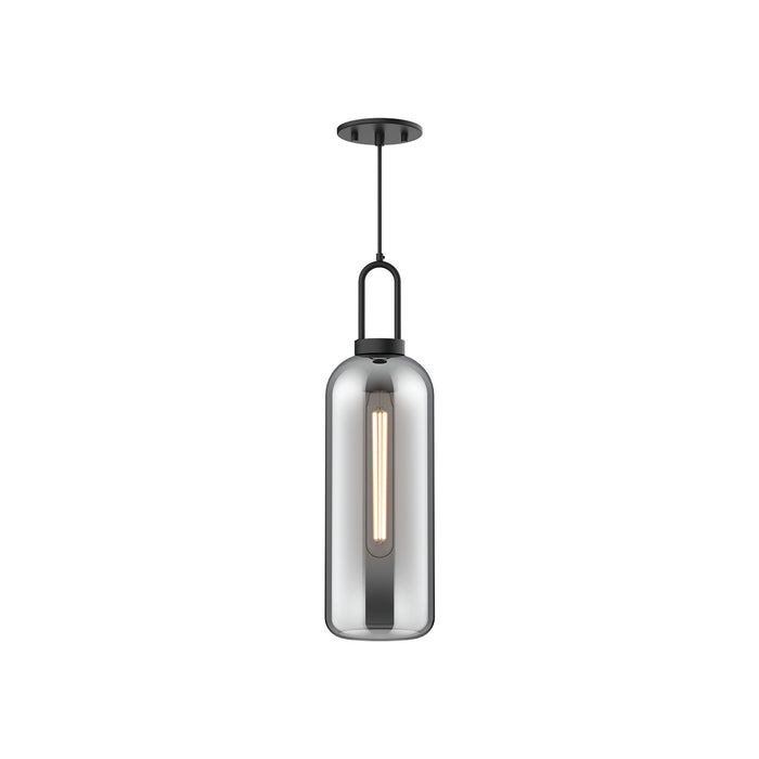 Alora - PD401606MBSM - One Light Pendant - Soji - Matte Black/Smoked Solid Glass