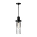 Alora - PD435605MBCR - One Light Pendant - Kent - Clear Ribbed Glass/Matte Black