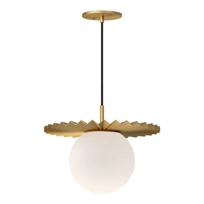 Alora - PD501214BGOP - One Light Pendant - Plume - Brushed Gold/Opal Matte Glass