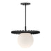 Alora - PD501214MBOP - One Light Pendant - Plume - Matte Black/Opal Matte Glass