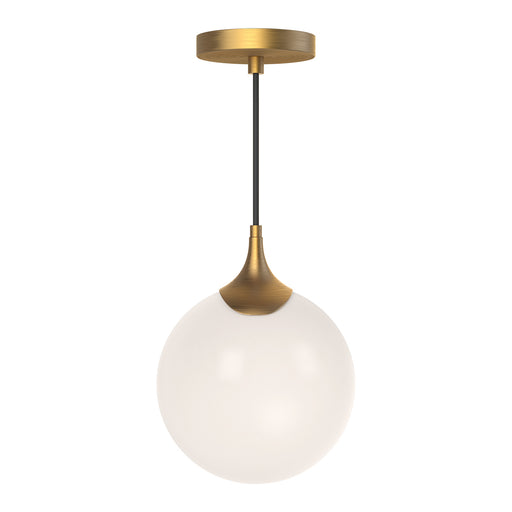 Alora - PD505108AGOP - One Light Pendant - Nouveau - Aged Gold/Opal Matte Glass