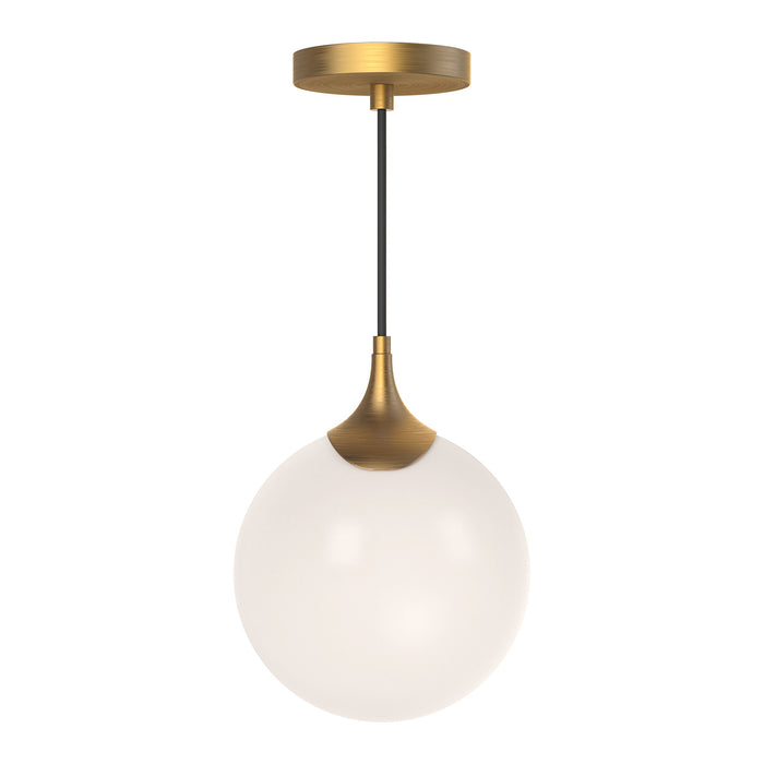 Alora - PD505108AGOP - One Light Pendant - Nouveau - Aged Gold/Opal Matte Glass