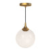 Alora - PD505108AGOP - One Light Pendant - Nouveau - Aged Gold/Opal Matte Glass