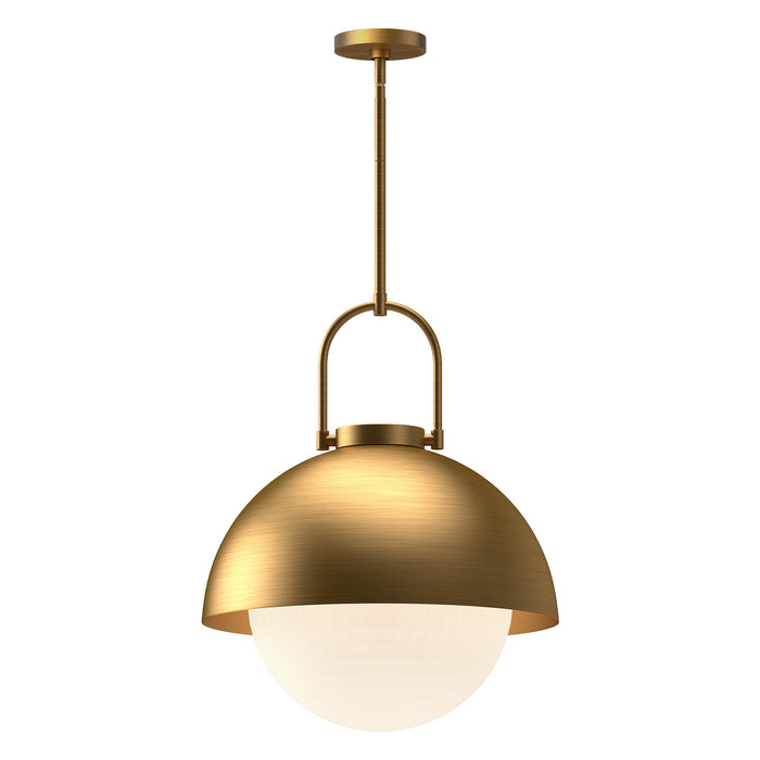 Alora - PD507216AGOP - One Light Pendant - Harper - Aged Gold/Opal Matte Glass